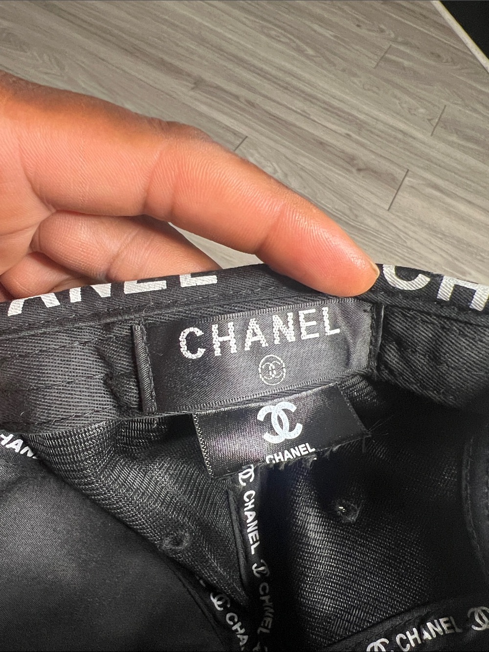 CHANEL Black Baseball Cap with White CC Logo and Brim Lettering - Picture 9 of 13